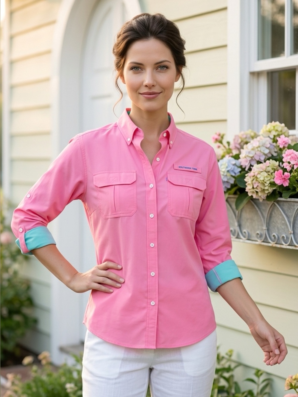 Southern Tide Women's Sullivan Fishing Shirt. 
Size Medium